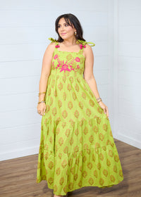 The Addison Maxi Dress- Chartreuse