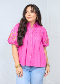 The Brinley Top- Fushia