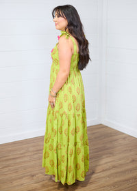 The Addison Maxi Dress- Chartreuse