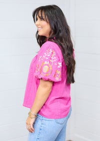 The Brinley Top- Fushia