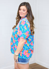 Reece Aloha Floral Short Sleeve Top Side