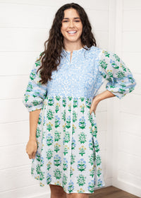 Helen Floral Elbow Sleeve Dress Front