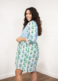 Helen Floral Elbow Sleeve Dress Side