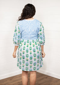 Helen Floral Elbow Sleeve Dress Back