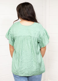 Ada Green Short Sleeve Top Back