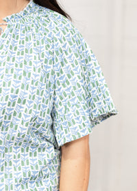 The Bell Blue/Green Top Sleeve Detail
