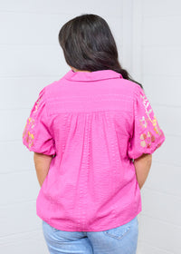 The Brinley Top- Fushia