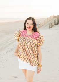 Lifestyle Alura Yellow Top Short Sleeve