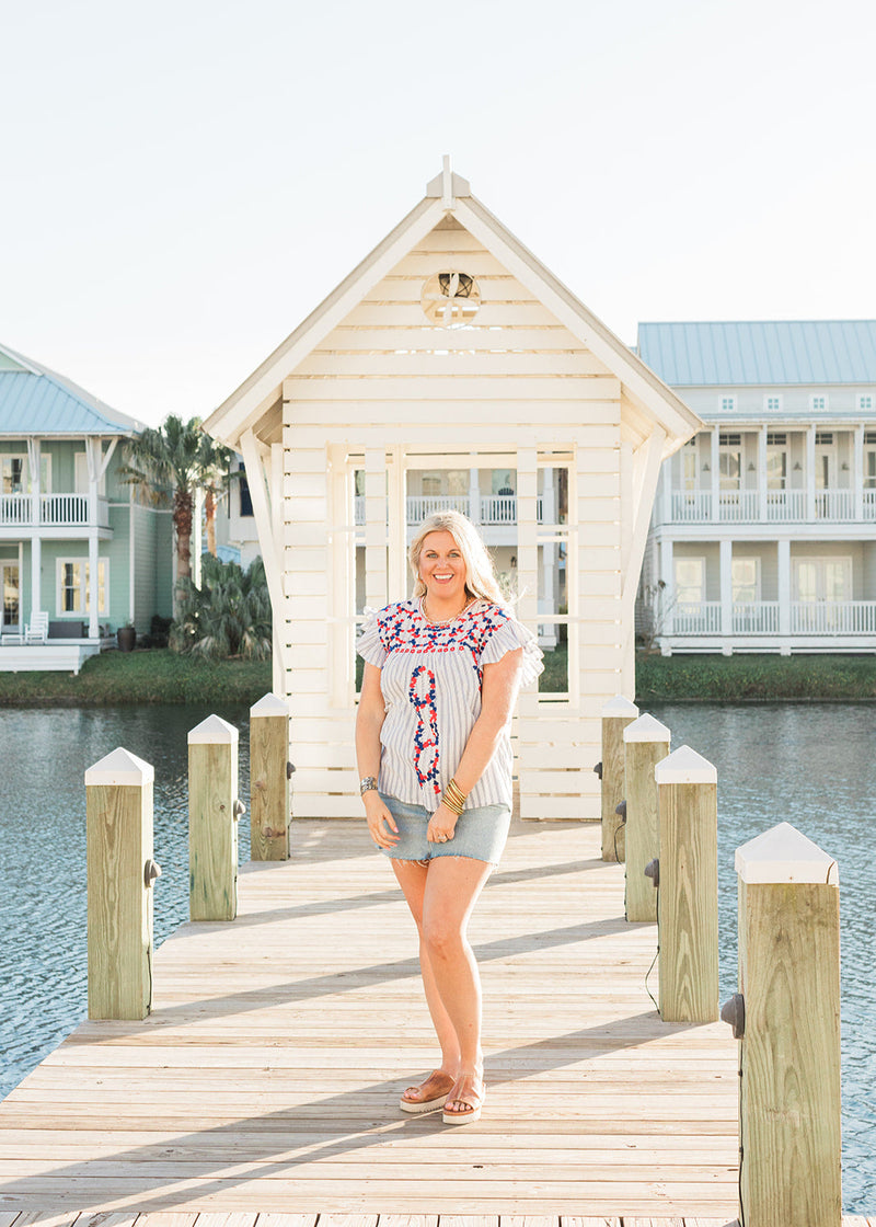 Lifestyle Beck Blue Stripe Short Sleeve Top 