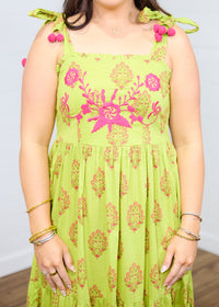 The Addison Maxi Dress- Chartreuse