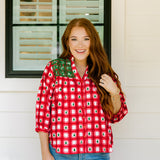 Jane Top-Red Plaid