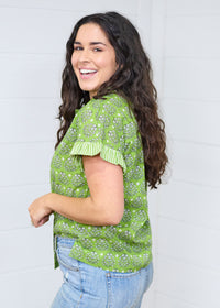 Stevie Green Short Sleeve Top Side