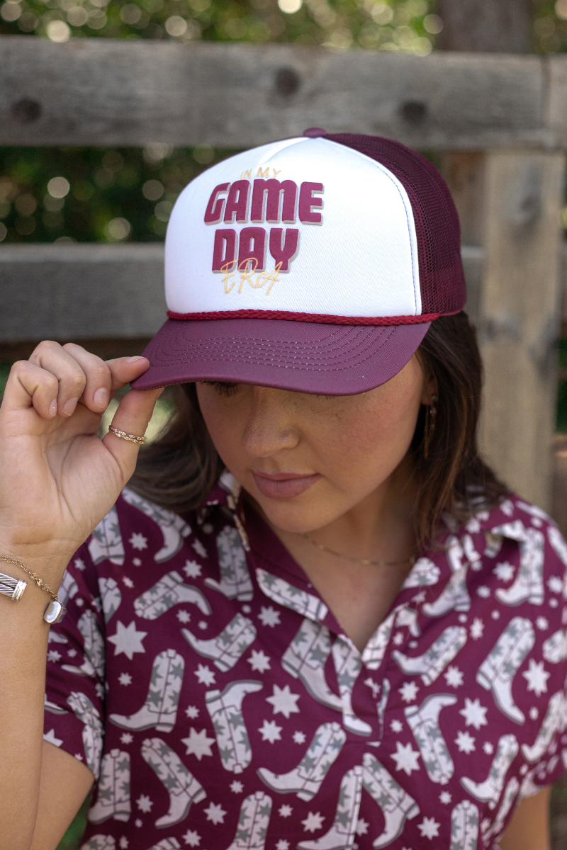 In My Game Day Era White/Maroon Cap with Yellow Details Side