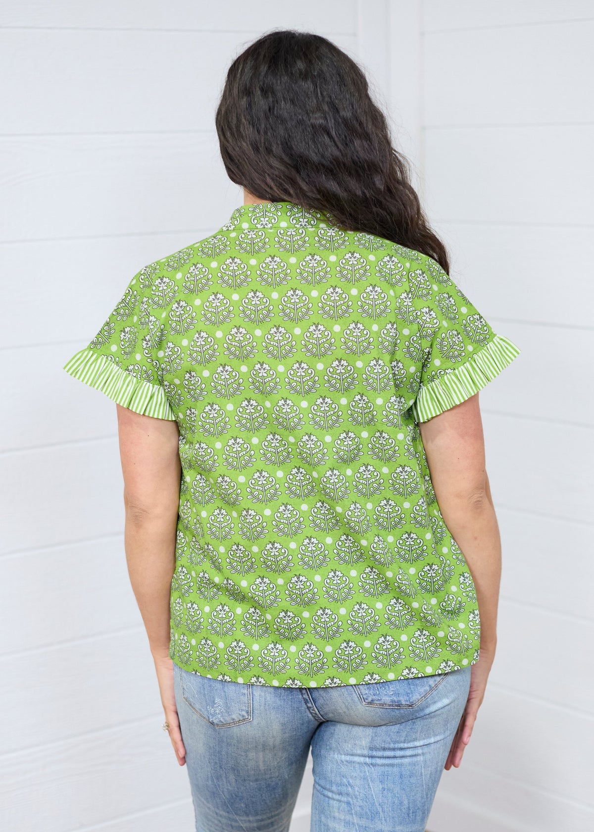 Stevie Green Short Sleeve Top Back