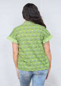 Stevie Green Short Sleeve Top Back
