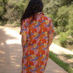 Bella Floral Short Sleeve Knee Length Dress Back