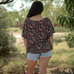 Basic Fiesta Multi Color Short Sleeve Tee Back