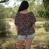 Basic Fiesta Multi Color Short Sleeve Tee Back