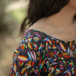 Basic Fiesta Multi Color Short Sleeve Tee Sleeve Detail
