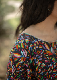 Basic Fiesta Multi Color Short Sleeve Tee Sleeve Detail