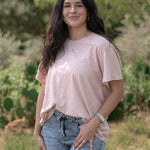 Basic Light Pink Short Sleeve Tee Front