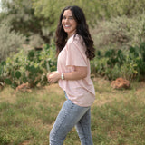 Basic Light Pink Short Sleeve Tee Side