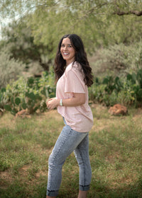 Basic Light Pink Short Sleeve Tee Side