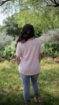 Basic Light Pink Short Sleeve Tee Back