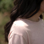 Basic Light Pink Short Sleeve Tee Sleeve Detail