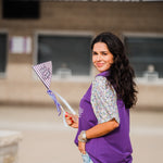 Classy Until Kickoff Grey Short Sleeve Purple Top Side