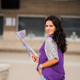 Classy Until Kickoff Grey Short Sleeve Purple Top Side