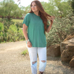 Basic Emerald Green Short Sleeve Tee Front