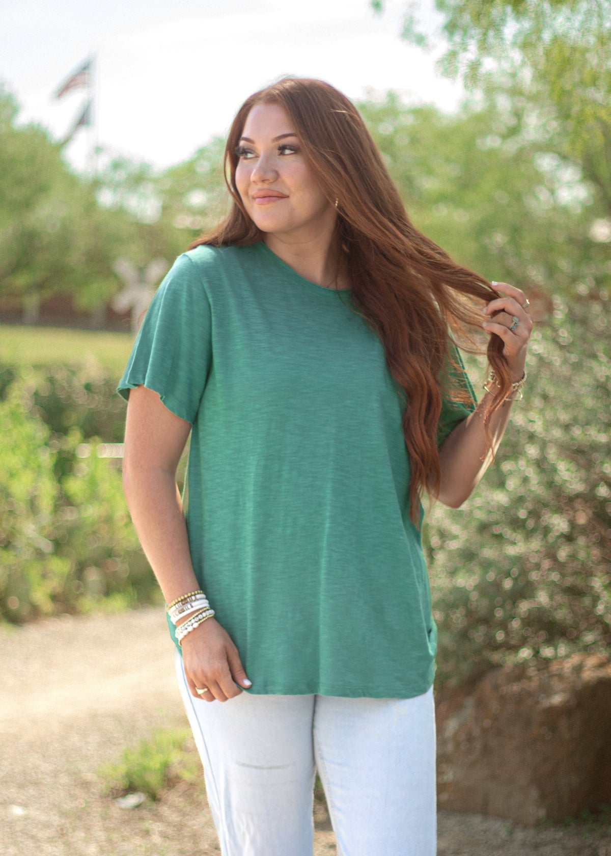 Basic Tee- Emerald Green