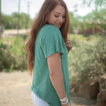 Basic Emerald Green Short Sleeve Tee Side