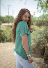 Basic Emerald Green Short Sleeve Tee Side