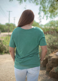 Basic Emerald Green Short Sleeve Tee Back