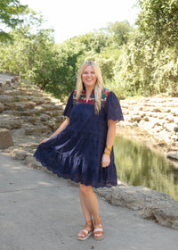 Lifestyle Evie Navy Short Sleeve Dress 