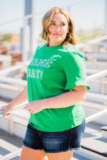 Game Day Embroidered Spirit Tee - Green/White