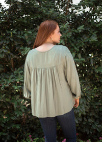 Gia Green Long Sleeve Top Back