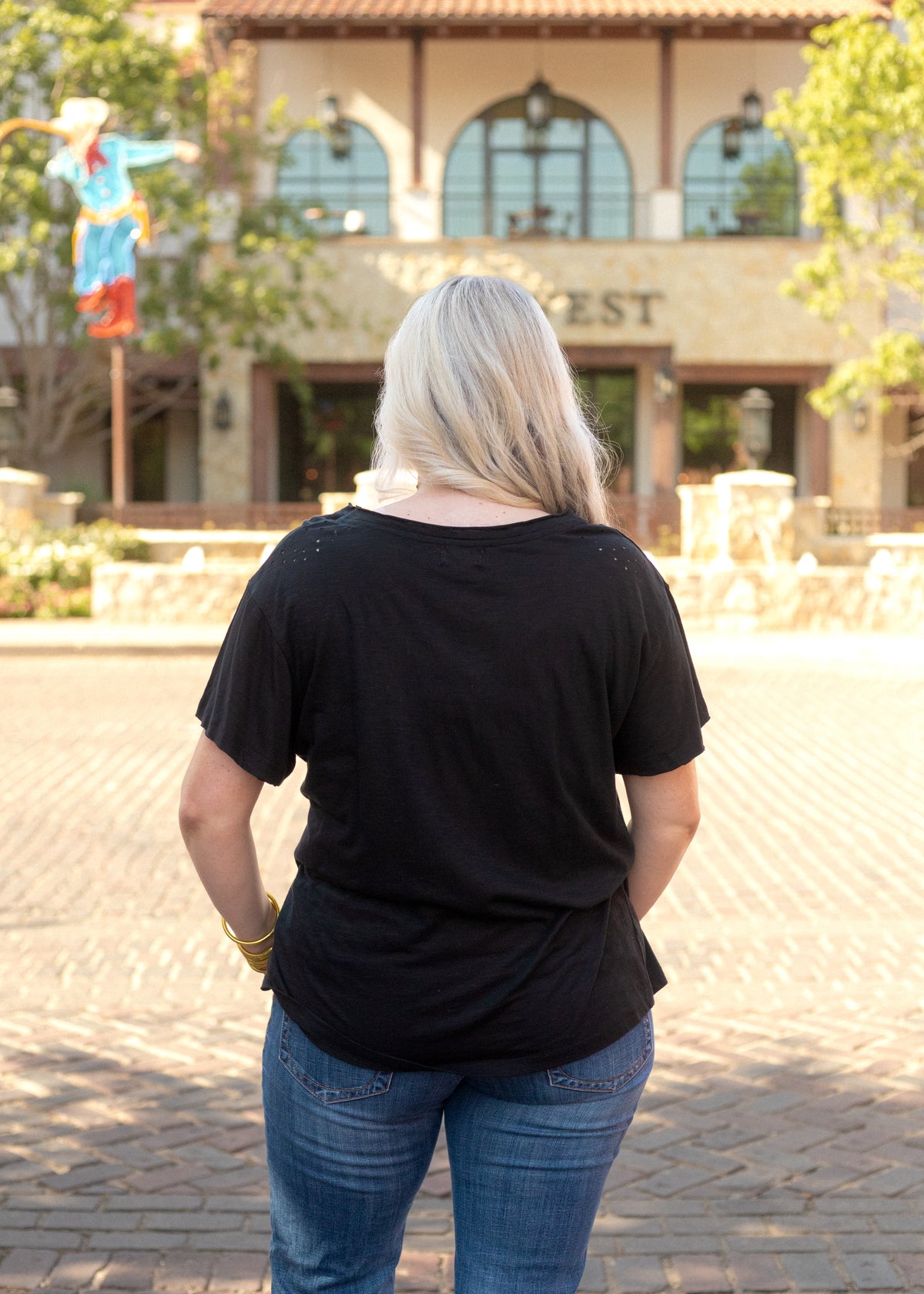 Basic Jet Black Short Sleeve Tee Back