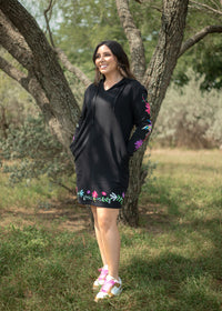 Jill Black Long Sleeve Dress Front