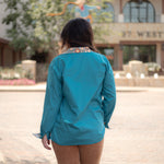 Jodie Blue Long Sleeve Top Back