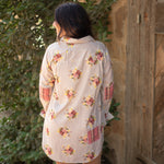 Karen Tan Floral Plaid Pocket Long Sleeve Top Back
