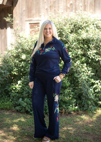 Ann Navy Blue Long Pants 