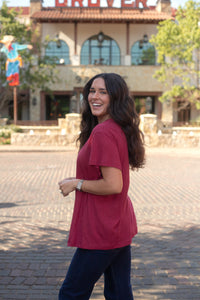 Basic Magic Maroon Short Sleeve Tee  Side