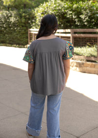 Maple Grey Short Sleeve Top Back