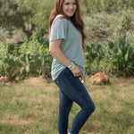 Basic Slate Grey Short Sleeve Tee Side