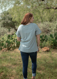 Basic Slate Grey Short Sleeve Tee Back