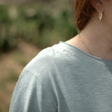 Basic Slate Grey Short Sleeve Tee Sleeve Detail