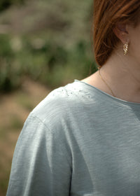 Basic Slate Grey Short Sleeve Tee Sleeve Detail